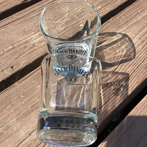 Jack Daniel’s Old No.7 square rocks glasses — set of 2, embossed‎ base - Picture 3 of 5